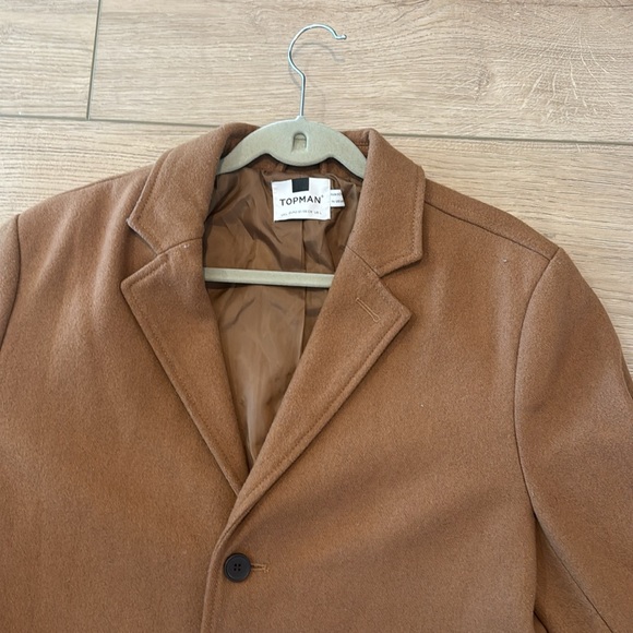 Topman Camel Wool-blend Overcoat - Picture 2 of 4